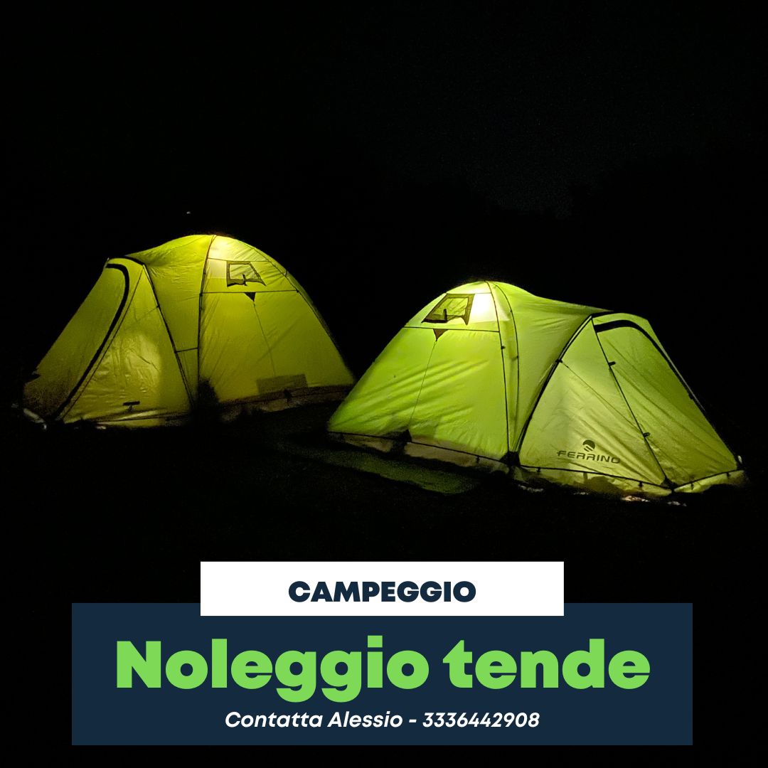 Tende per campeggio a noleggio in Casentino, Pratomagno e ogni montagna sotto le stelle